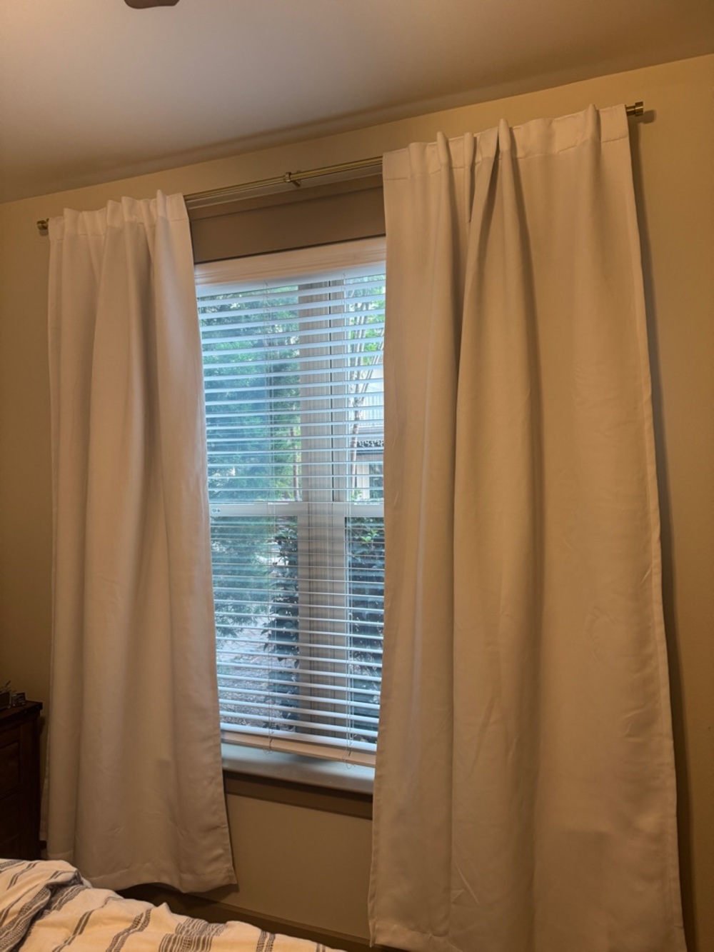 White blackout curtains